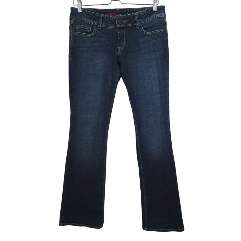 G By Guess Naomi Low Bootcut Blue Jeans Embroidered Pockets Women's Sz 29